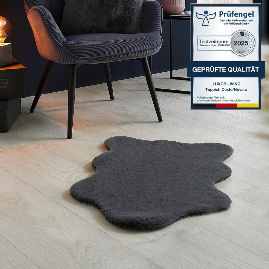 LUXOR living Vachtvloerkleed NOVARA Imitatiebont zacht konijnenbont-gevoel wasbaar ook als set van 2 - Foto 2