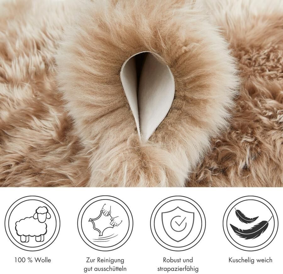 LUXOR living Vachtvloerkleed Schapenvacht Namika echte lamsvacht zacht & pluizig grote keus in kleuren in 2 afmetingen - Foto 4