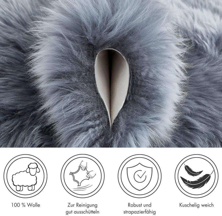 LUXOR living Vachtvloerkleed Schapenvacht Namika echte lamsvacht zacht & pluizig grote keus in kleuren in 2 afmetingen - Foto 4