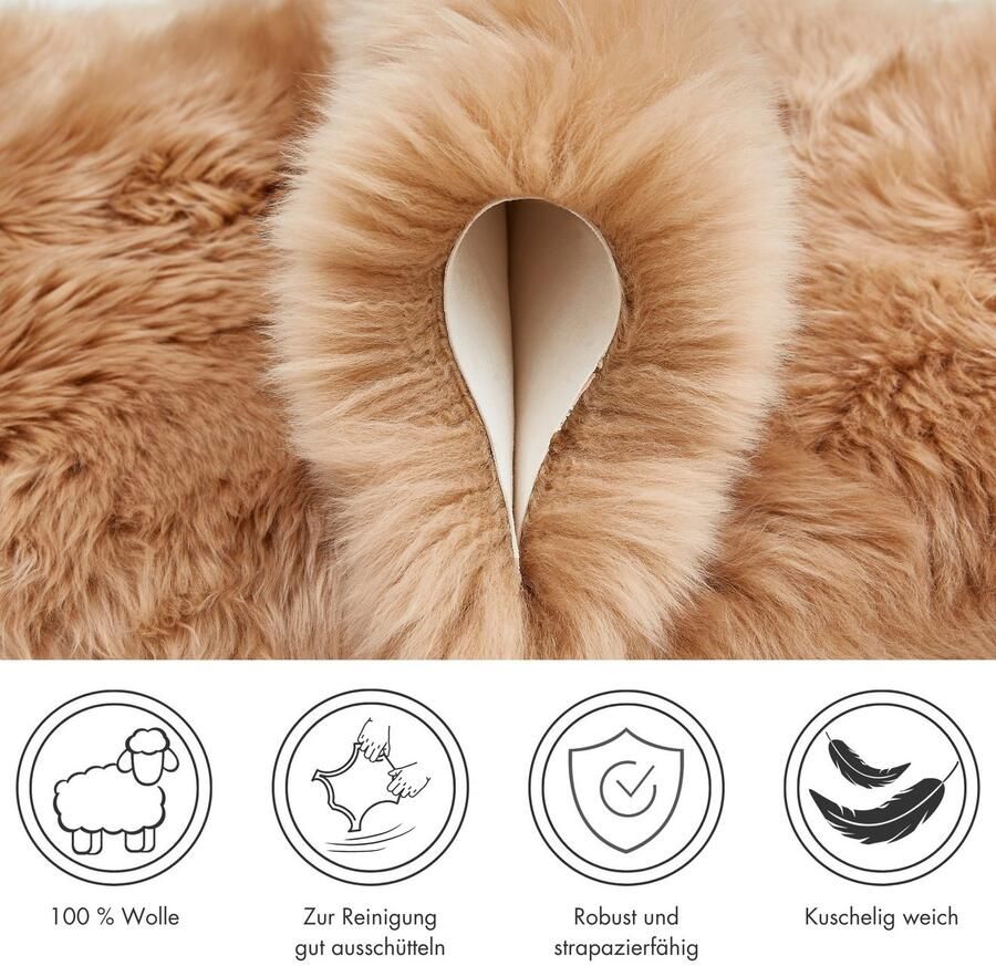 LUXOR living Vachtvloerkleed Schapenvacht Namika echte lamsvacht zacht & pluizig grote keus in kleuren in 2 afmetingen - Foto 4