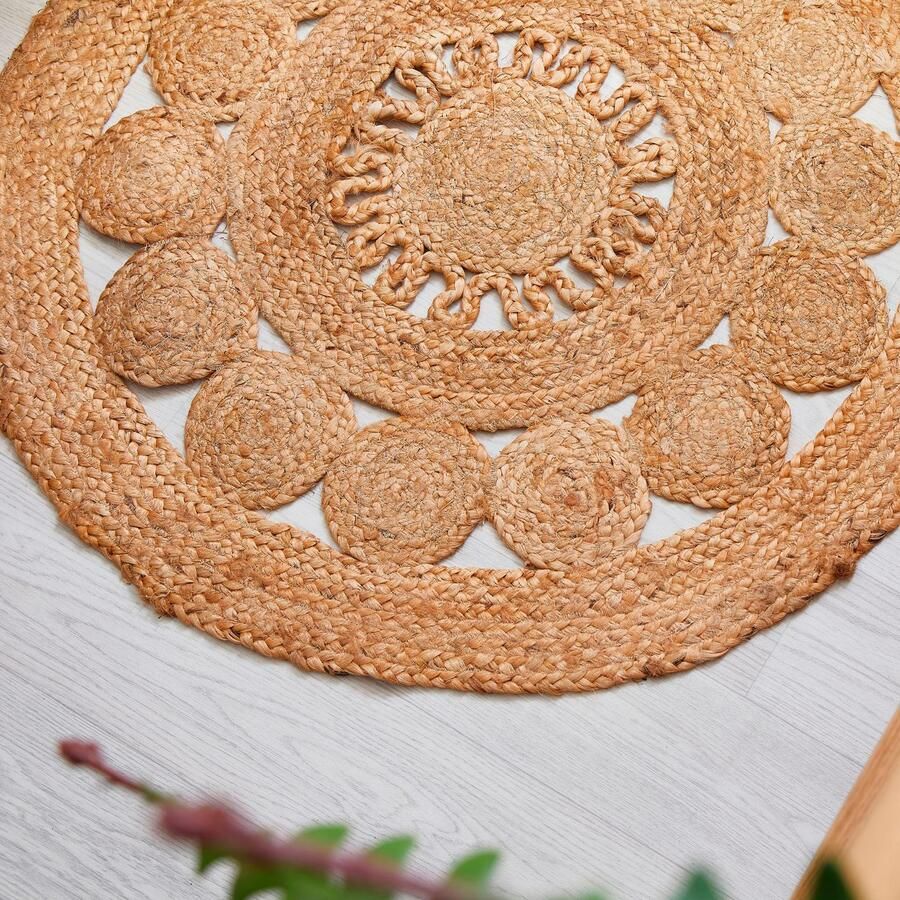 LUXOR living Vloerkleed Balo Jute tapijt pure natuurlijke vezel handgeweven vlechtontwerp