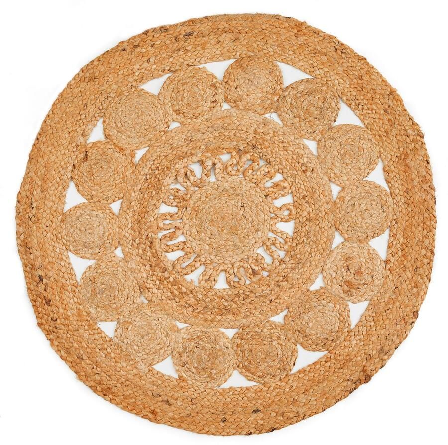 LUXOR living Vloerkleed Balo Jute tapijt pure natuurlijke vezel handgeweven vlechtontwerp - Foto 4