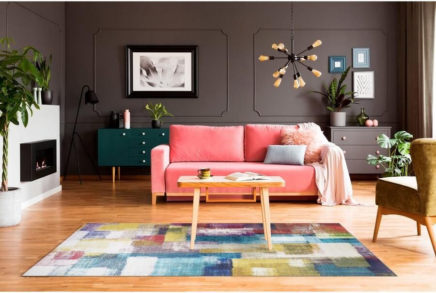 LUXOR living Vloerkleed Prima 2 Korte pool patchwork motief vintage-design woonkamer - Foto 5
