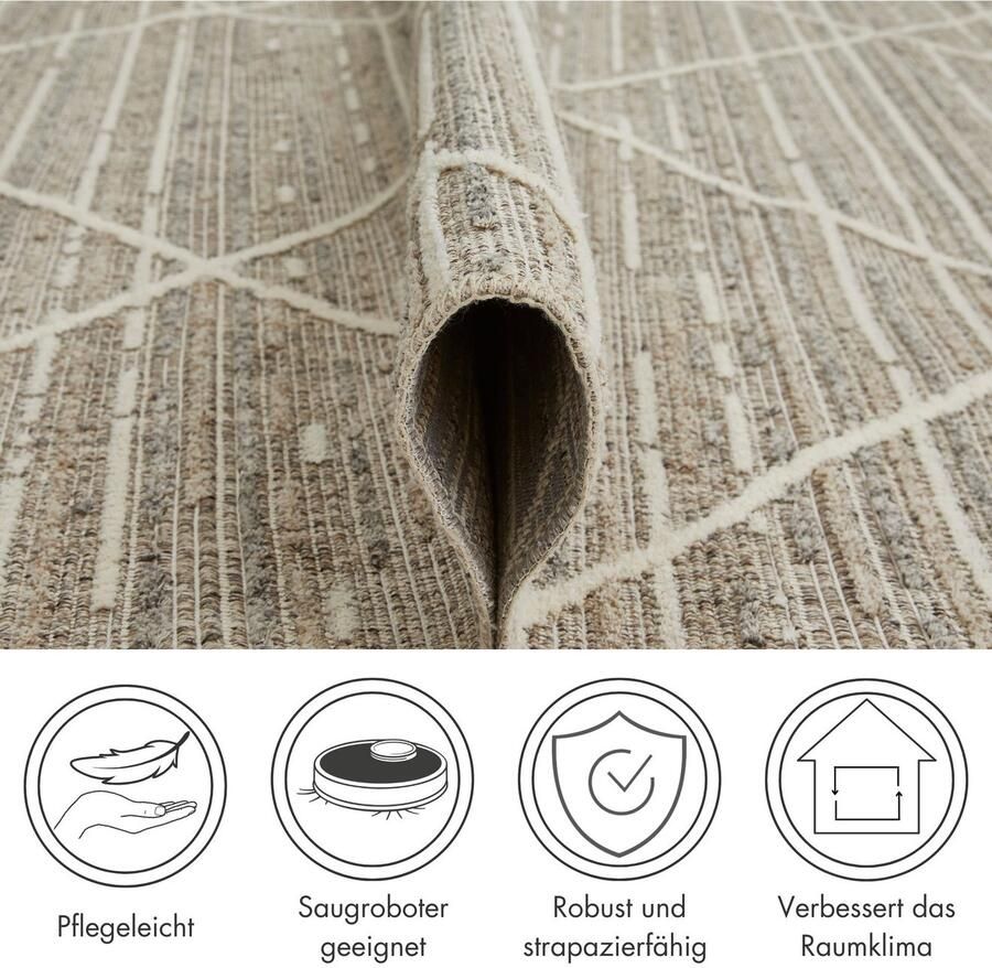 LUXOR living Vloerkleed CROSBY Ruitdesign boho-stijl woonkamer slaapkamer - Foto 3