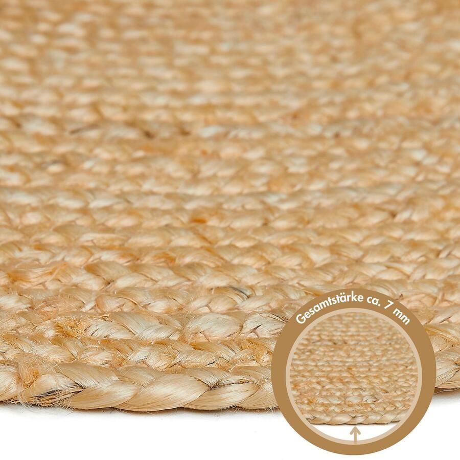 LUXOR living Vloerkleed Ibo jute tapijt Omkeerbaar tapijt handgeweven natuurlijke vezel Boho-stijl woonkamer - Foto 2