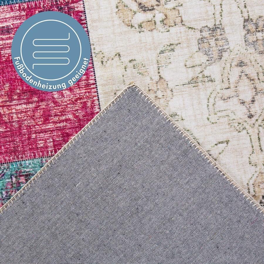 LUXOR living Vloerkleed Prima 2 Korte pool patchwork motief vintage-design woonkamer