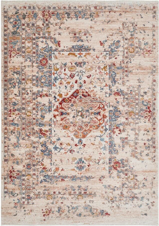 LUXOR living Vloerkleed Rocco Vintage-look bloemig ontwerp met franjes woonkamer slaapkamer - Foto 6