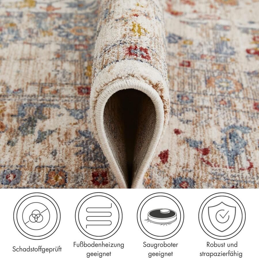 LUXOR living Vloerkleed Rocco Vintage-look bloemig ontwerp woonkamer slaapkamer - Foto 4