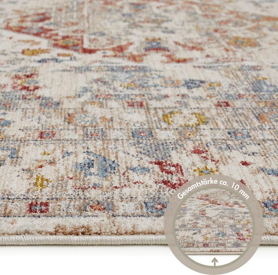 LUXOR living Vloerkleed Rocco Vintage-look bloemig ontwerp met franjes woonkamer slaapkamer - Foto 5