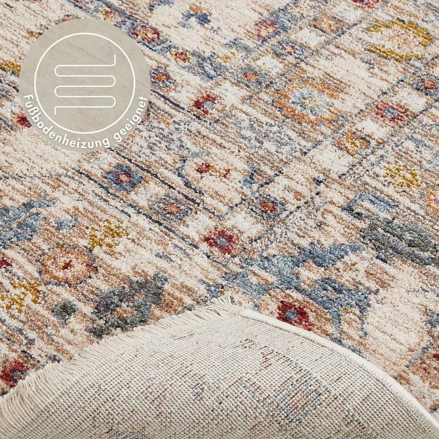 LUXOR living Vloerkleed Rocco Vintage-look bloemig ontwerp met franjes woonkamer slaapkamer