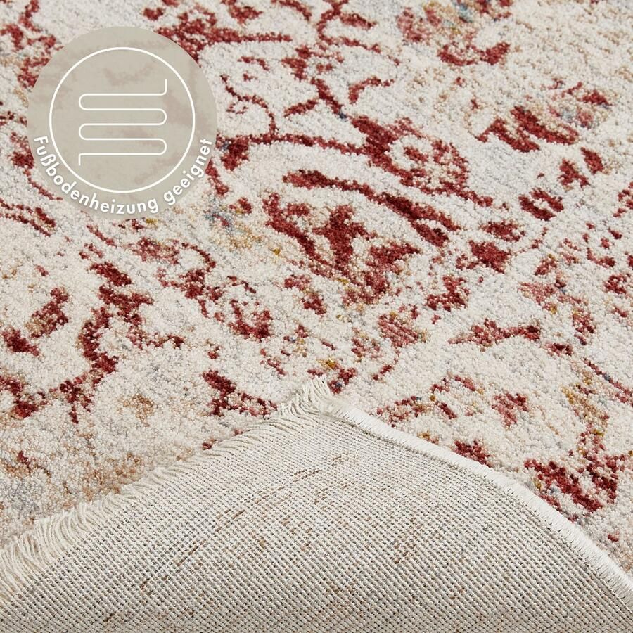 LUXOR living Vloerkleed Rocco Vintage-look bloemig ontwerp met franjes woonkamer slaapkamer