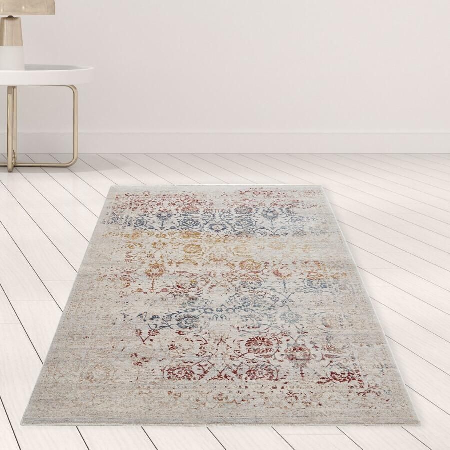 LUXOR living Vloerkleed Rocco Vintage-look bloemig ontwerp met franjes woonkamer slaapkamer - Foto 3