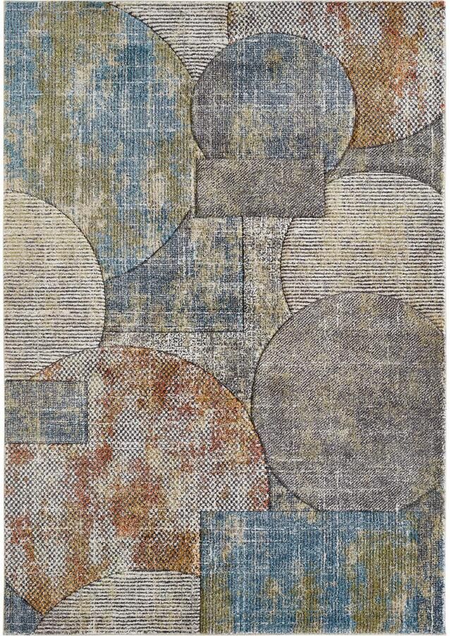 LUXOR living Vloerkleed Toronto Kortpolig modern patchwork-ontwerp hoog-laag structuur woonkamer - Foto 5