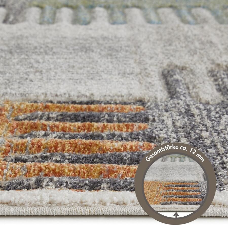 LUXOR living Vloerkleed Toronto Kortpolig modern patchwork-ontwerp hoog-laag structuur woonkamer - Foto 2