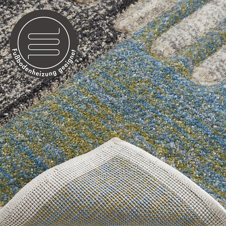 LUXOR living Vloerkleed Toronto Kortpolig modern patchwork-ontwerp hoog-laag structuur woonkamer