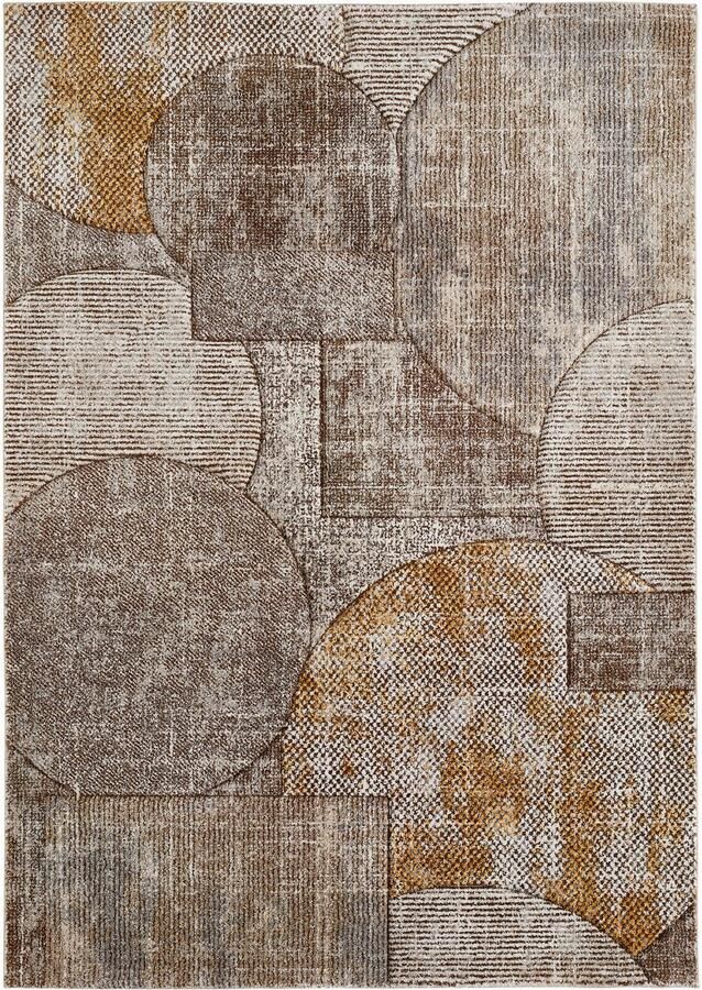 LUXOR living Vloerkleed Toronto Kortpolig modern patchwork-ontwerp hoog-laag structuur woonkamer - Foto 4