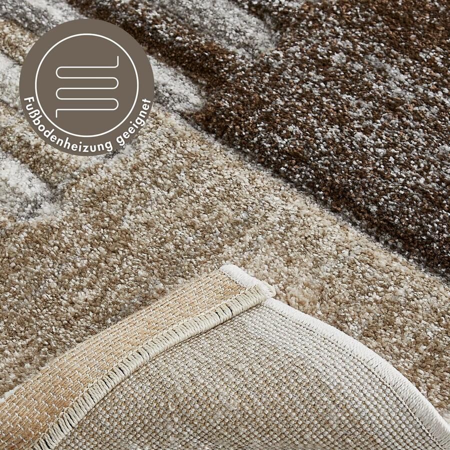 LUXOR living Vloerkleed Toronto Kortpolig modern patchwork-ontwerp hoog-laag structuur woonkamer