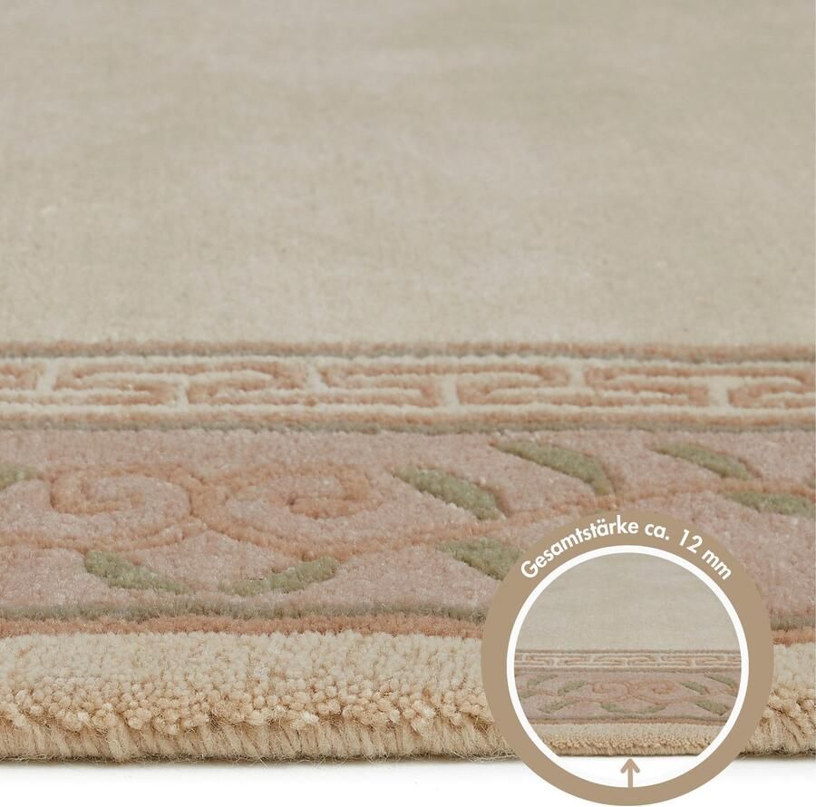LUXOR living Wollen kleed Giza 100% wol handgeknoopt met bies en franjes - Foto 1