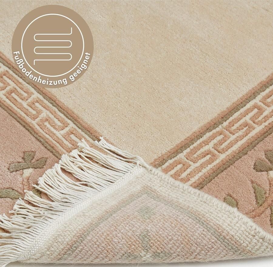 LUXOR living Wollen kleed Giza 100% wol handgeknoopt met bies en franjes - Foto 2