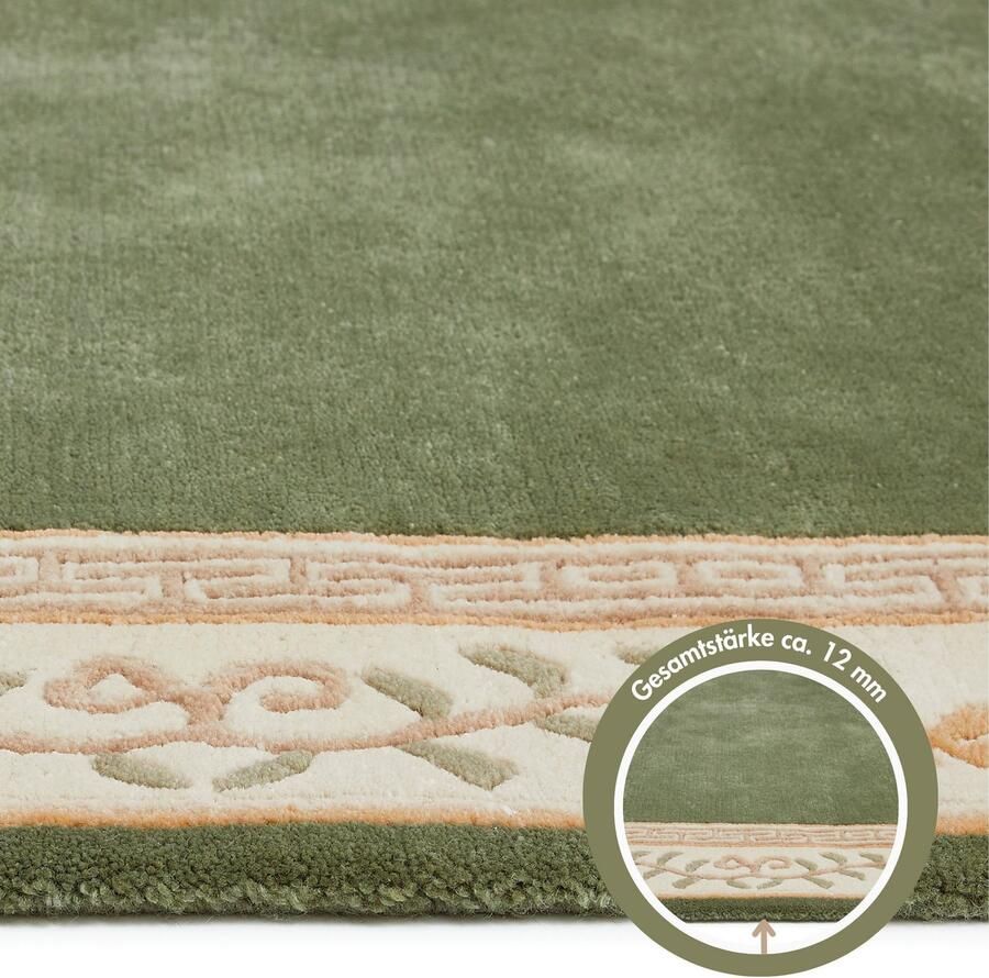 LUXOR living Wollen kleed Giza 100% wol handgeknoopt met bies en franjes - Foto 2