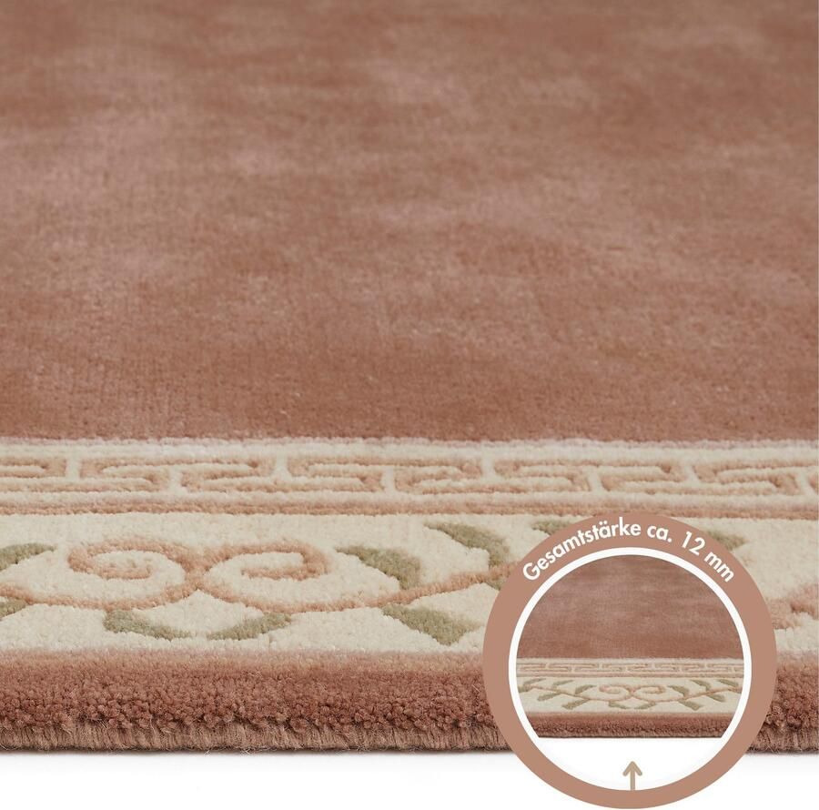 LUXOR living Wollen kleed Giza 100% wol handgeknoopt met bies en franjes