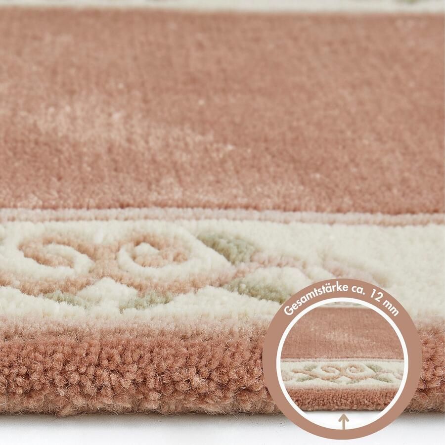 LUXOR living Wollen kleed Giza 100% wol handgeknoopt met bies en franjes