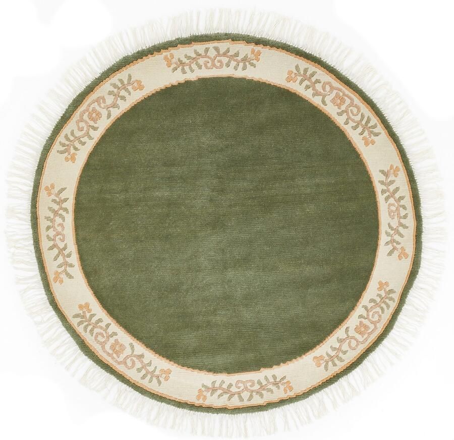 LUXOR living Wollen kleed Giza 100% wol handgeknoopt met bies en franjes oosterse tapijt