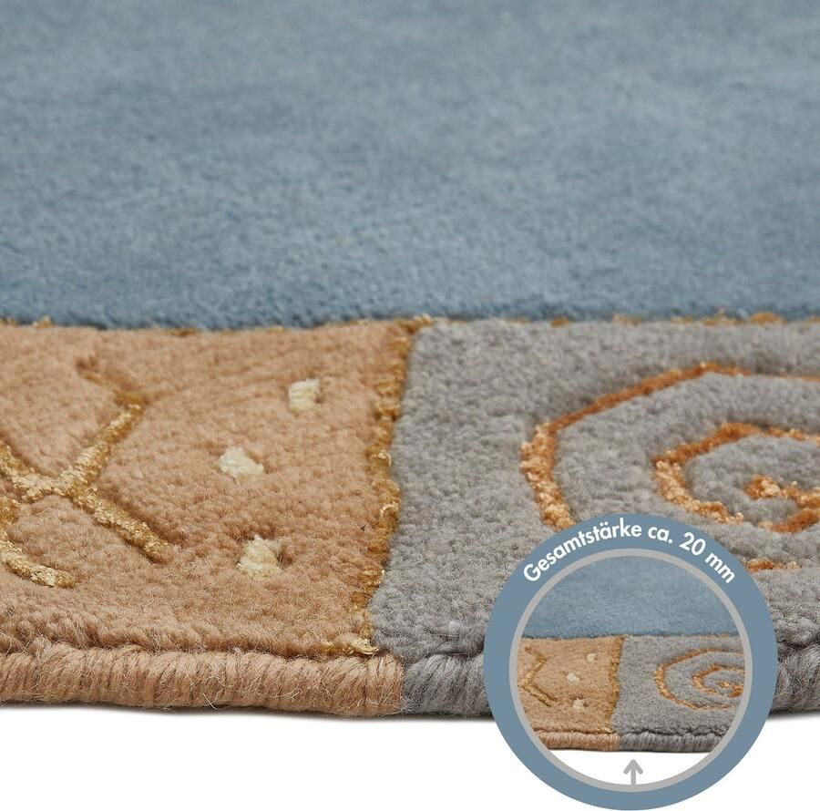 LUXOR living Wollen kleed India zuivere wol met de hand geknoopt met randdessin - Foto 3