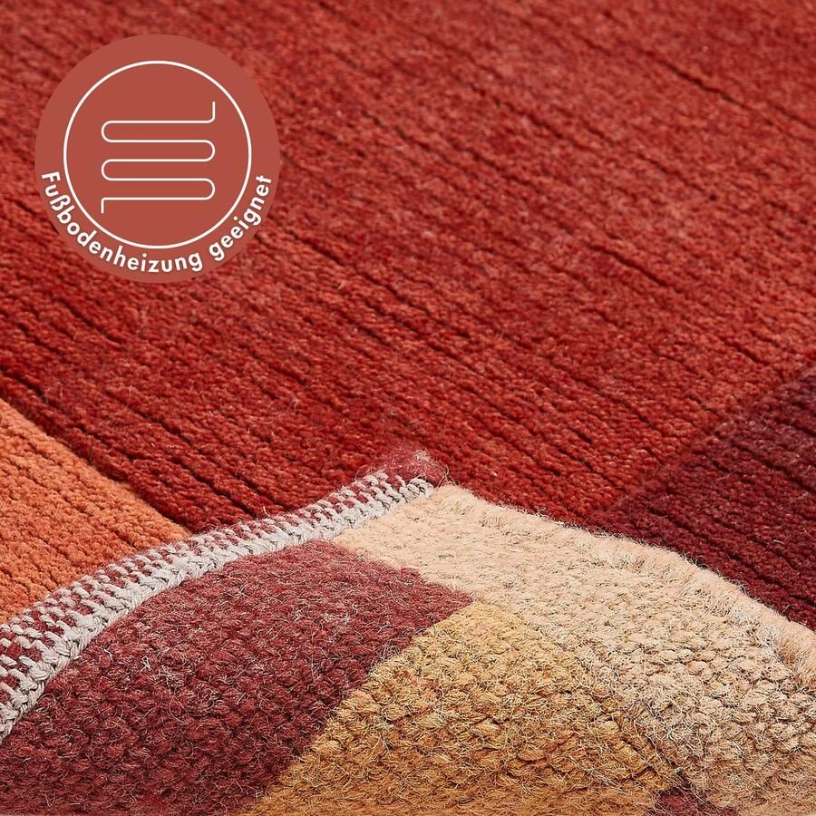 LUXOR living Wollen kleed India zuivere wol met de hand geknoopt met randdessin ook als loper - Foto 2