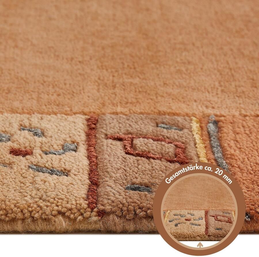 LUXOR living Wollen kleed India zuivere wol met de hand geknoopt met randdessin ook als loper - Foto 3