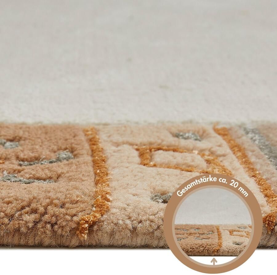 LUXOR living Wollen kleed India zuivere wol met de hand geknoopt met randdessin ook als loper - Foto 3