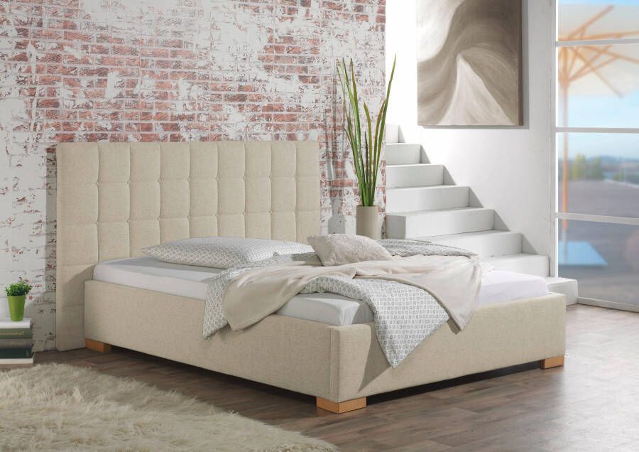 Maintal Gestoffeerd bed Cueno met en zonder matras in 2 uitvoeringen stiksels met capitonnage