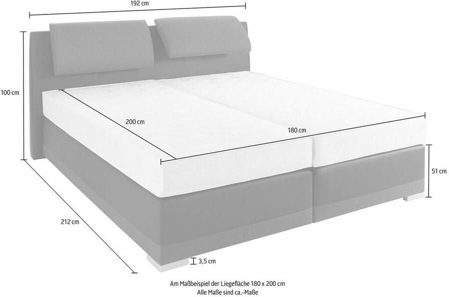 Maintal Boxspring verstelbare hoofdsteun