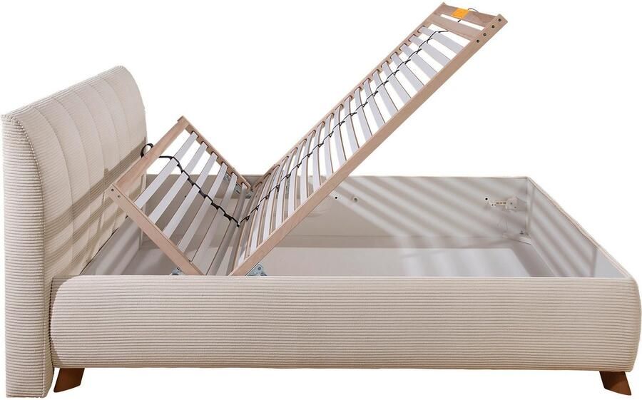 Maintal Gestoffeerd bed Hügeldorf inclusief bedlade verkrijgbaar in h2 h3 & h4 van cord bekleding - Foto 6