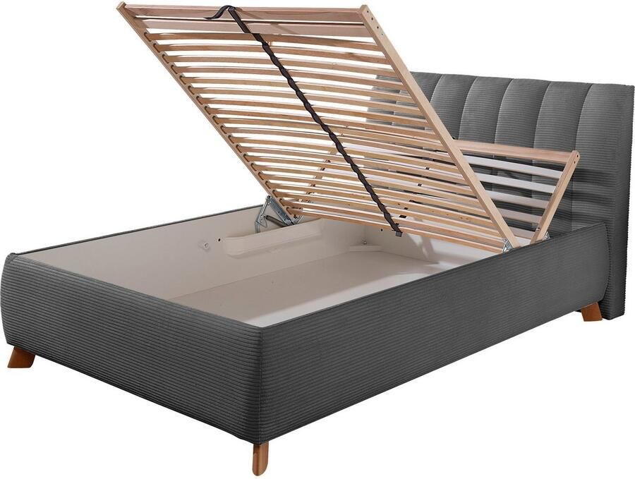 Maintal Gestoffeerd bed Hügeldorf inclusief bedlade verkrijgbaar in h2 h3 & h4 van cord bekleding - Foto 3