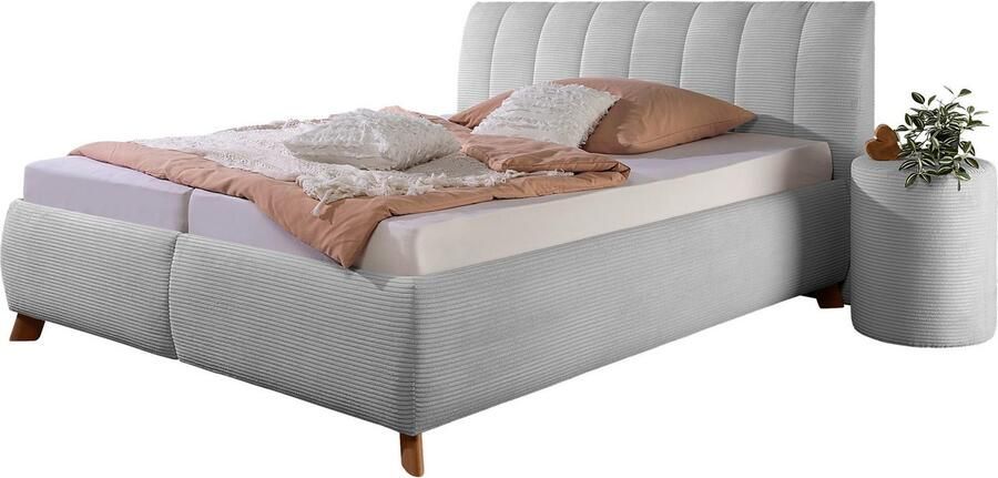 Maintal Gestoffeerd bed Hügeldorf inclusief bedlade verkrijgbaar in h2 h3 & h4 van cord bekleding - Foto 8