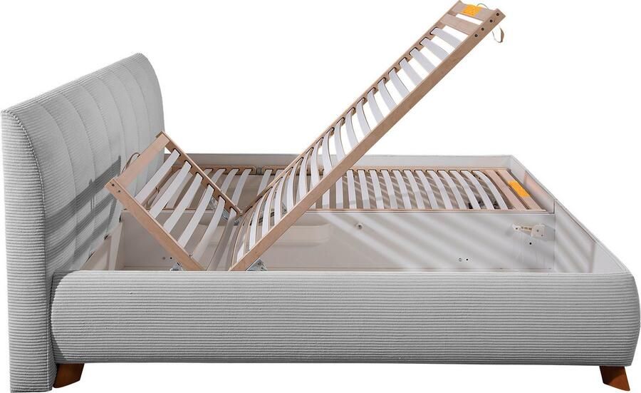 Maintal Gestoffeerd bed Hügeldorf inclusief bedlade verkrijgbaar in h2 h3 & h4 van cord bekleding - Foto 7