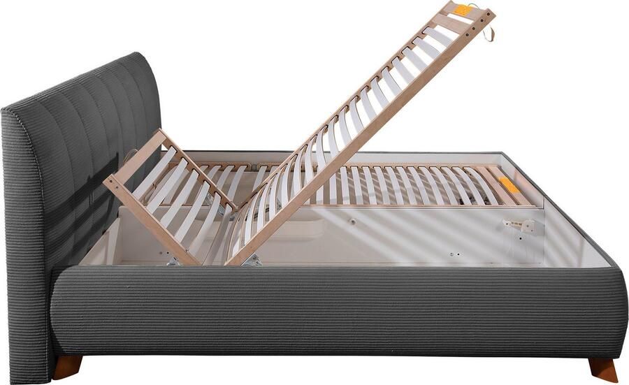 Maintal Gestoffeerd bed Hügeldorf inclusief bedlade verkrijgbaar in h2 h3 & h4 van cord bekleding - Foto 6