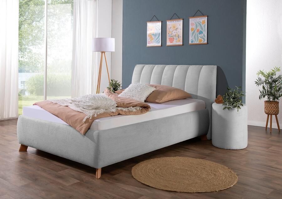 Maintal Gestoffeerd bed Hügeldorf inclusief bedlade verkrijgbaar in h2 h3 & h4 van cord bekleding - Foto 8