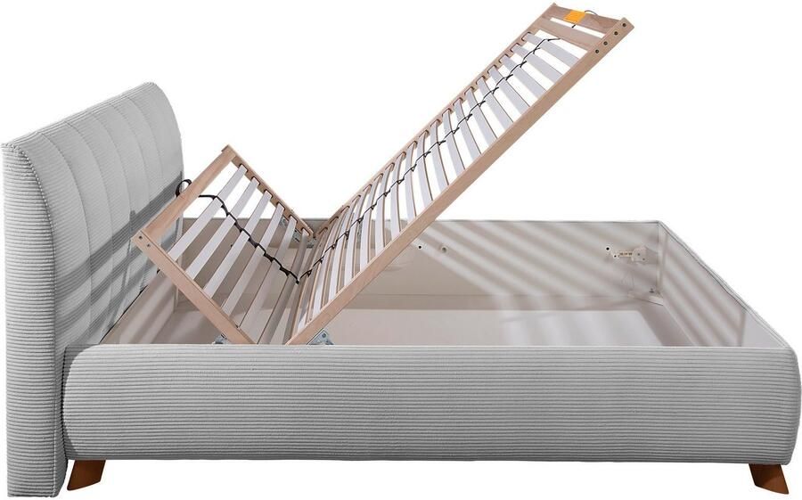 Maintal Gestoffeerd bed Hügeldorf inclusief bedlade verkrijgbaar in h2 h3 & h4 van cord bekleding - Foto 6