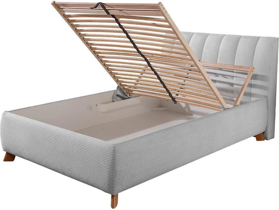 Maintal Gestoffeerd bed Hügeldorf inclusief bedlade verkrijgbaar in h2 h3 & h4 van cord bekleding - Foto 3