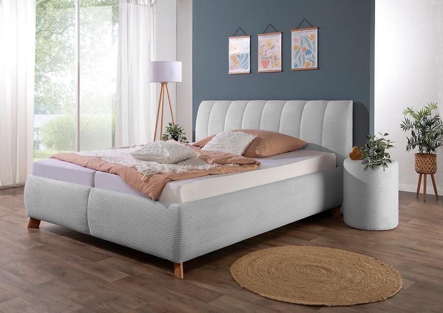 Maintal Gestoffeerd bed Hügeldorf inclusief bedlade verkrijgbaar in h2 h3 & h4 van cord bekleding - Foto 5