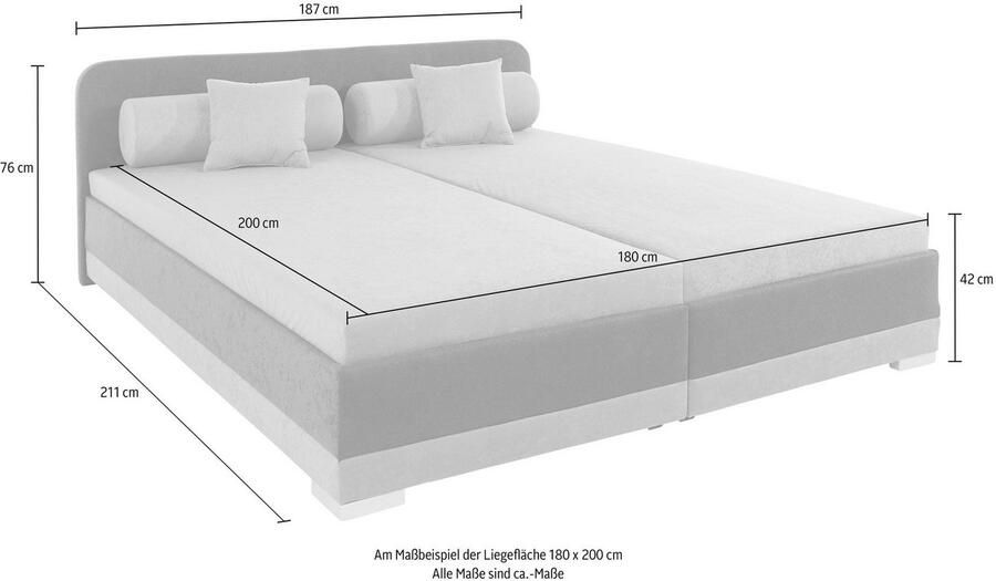 Maintal Gestoffeerd bed Imitatieleer in 6 verschillende uitvoeringen made in Germany - Foto 16