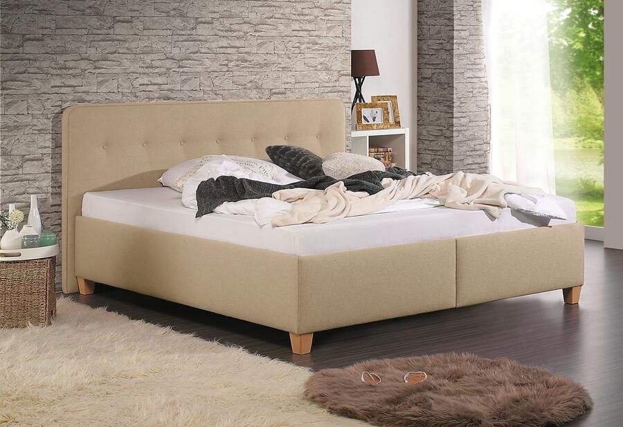 Maintal Gestoffeerd bed Mison met of zonder matras bonell- koudschuim- pocketveringskern matras - Foto 2