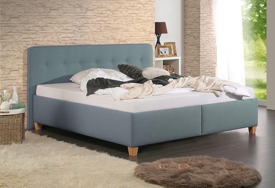 Maintal Gestoffeerd bed Mison met of zonder matras bonell- koudschuim- pocketveringskern matras - Foto 7