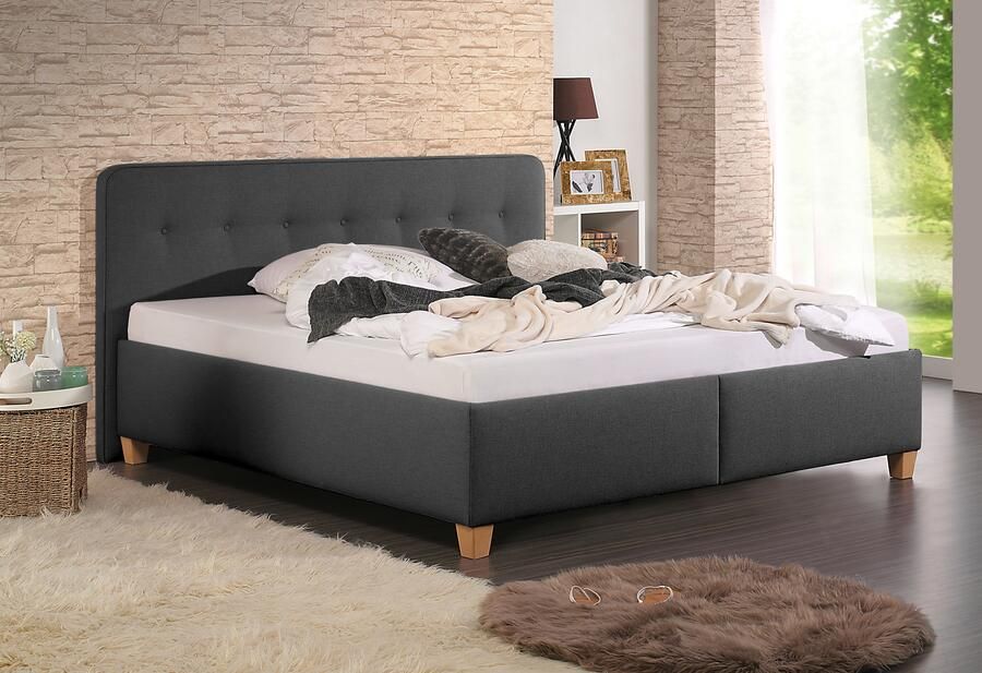 Maintal Gestoffeerd bed Mison met of zonder matras bonell- koudschuim- pocketveringskern matras - Foto 2