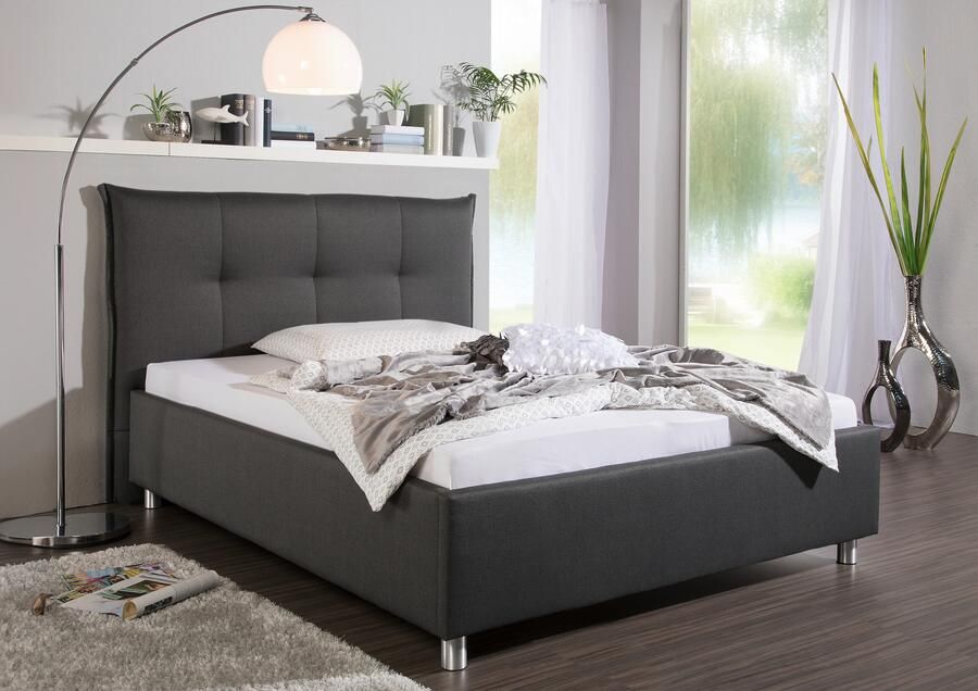 Maintal Gestoffeerd bed Portneuf Zijkanten van het bed zelf te monteren zonder bedkist - Foto 4