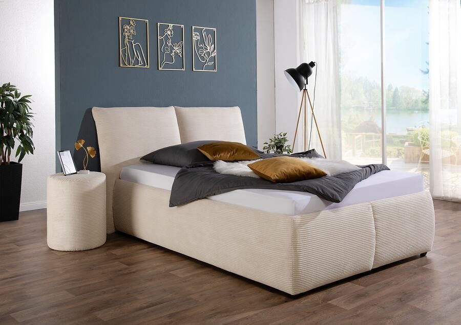 Maintal Gestoffeerd bed Wiesenbach met cord-stof optioneel in hardheidsgraad h2 h3 of h4 - Foto 7