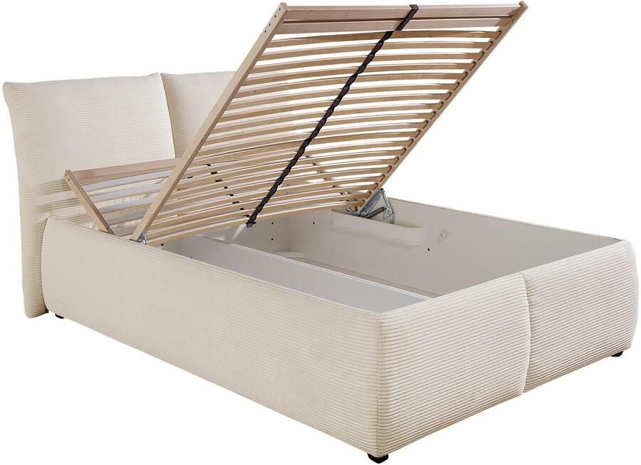 Maintal Gestoffeerd bed Wiesenbach met cord-stof optioneel in hardheidsgraad h2 h3 of h4