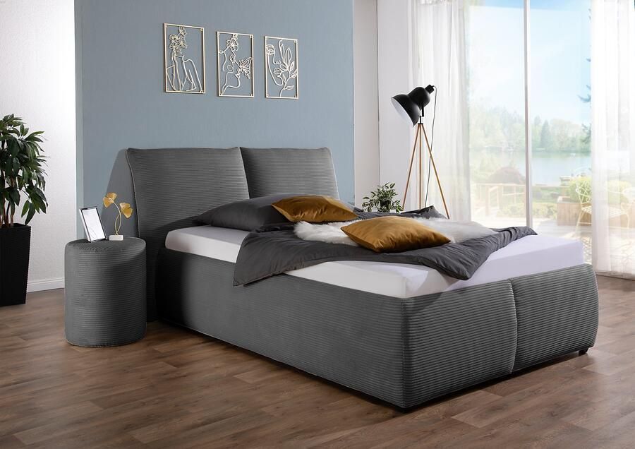 Maintal Gestoffeerd bed Wiesenbach met cord-stof optioneel in hardheidsgraad h2 h3 of h4 - Foto 7